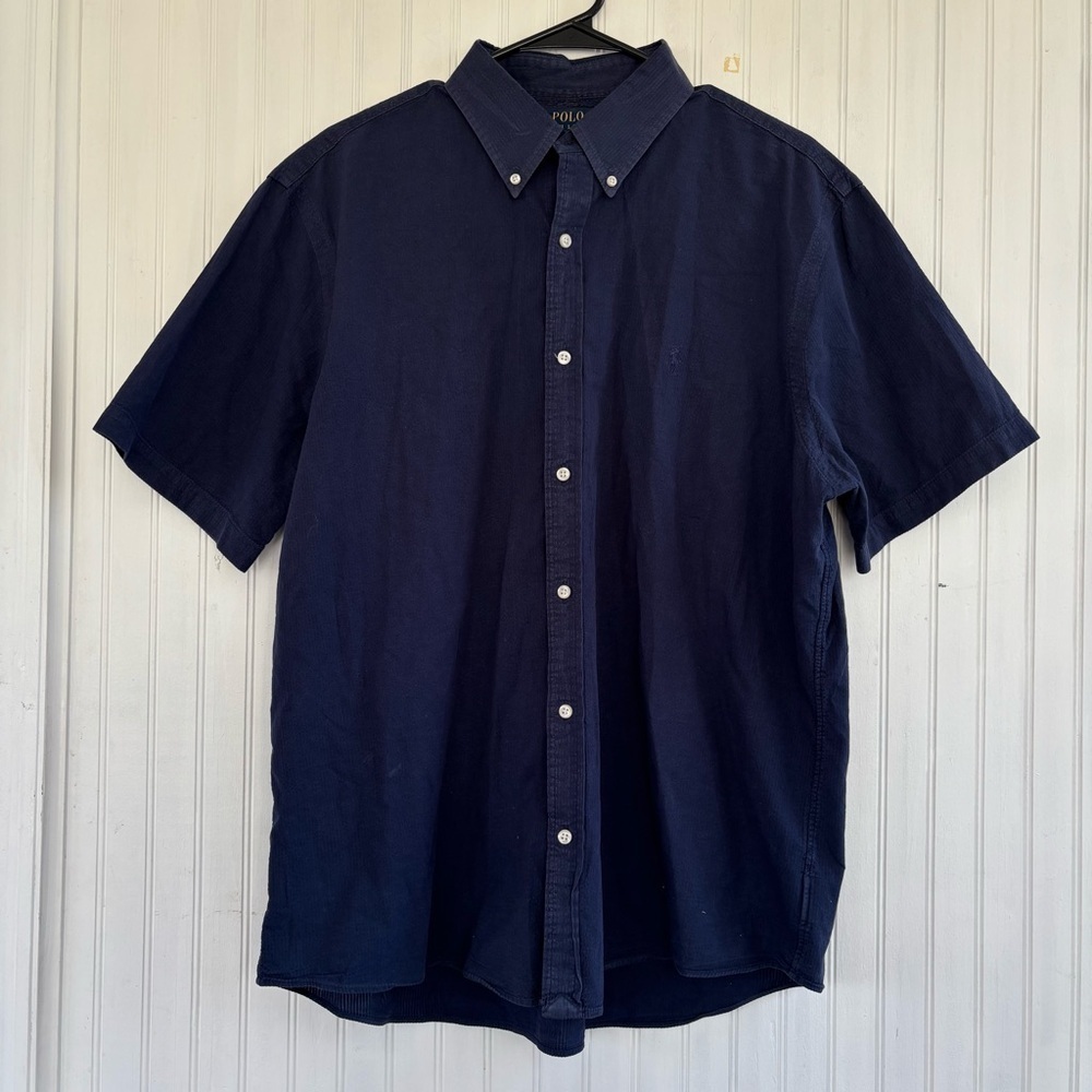 Polo Ralph Lauren Men's Navy Blue RL Prepster Classic Fit Seersucker Shirt LARGE - Picture 5 of 12